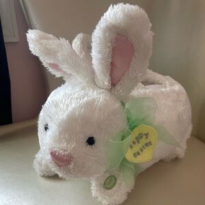 Hallmark White Plush Bunny “basket” with Audio messages